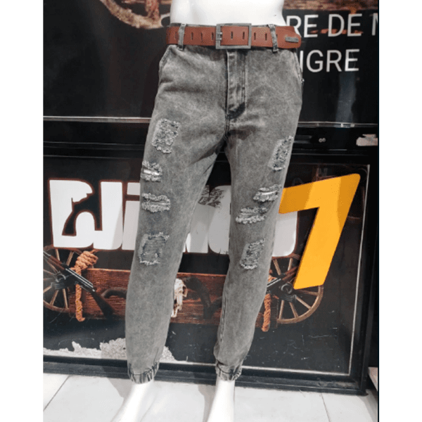 Jean hombre Jogger gris rígido