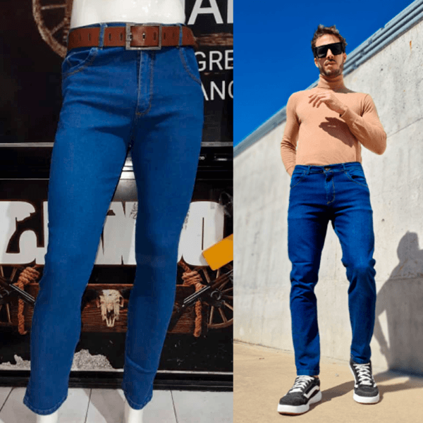 Jean hombre Localizado azúl semichupín
